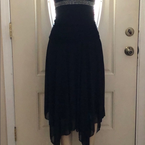 Black studded halter scarf point prom/ formal XL - Picture 2 of 8